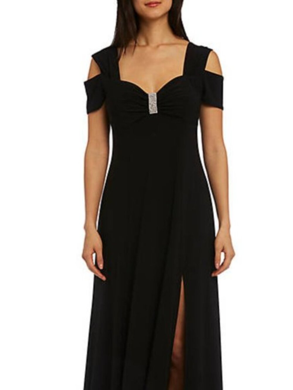 R & M RICHARDS Cold-Shoulder Tea-Length, Maxi
